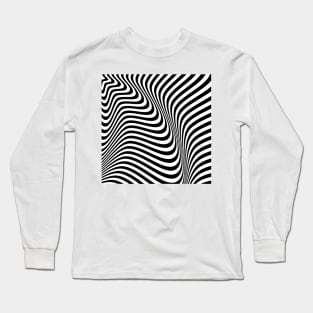 Black and White Strips Art Long Sleeve T-Shirt